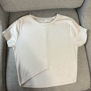 Garage Beige Ribbed Knit Top